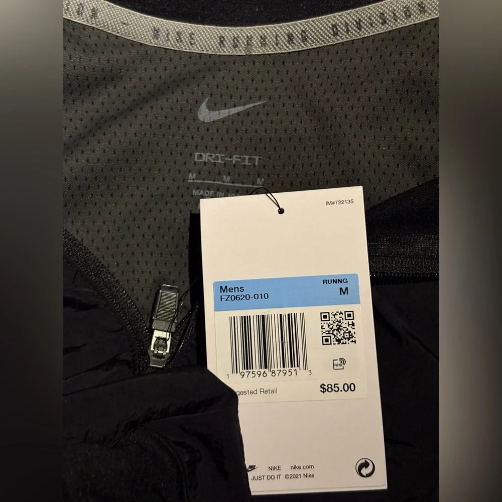 Nike Run Division Men's Dri-FIT 1/2-Zip black Running Top jacket FZ0620-010
